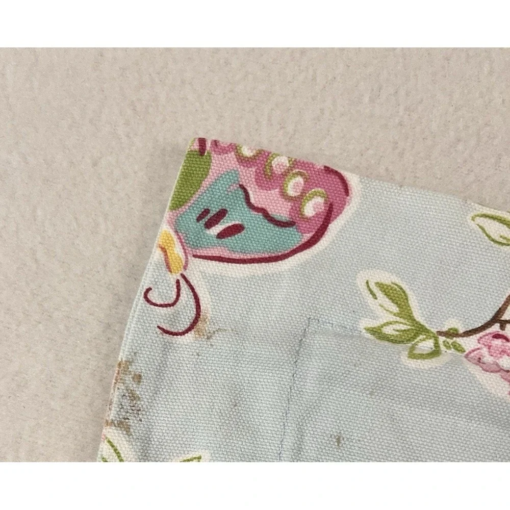Pottery Barn Kids Leela Standard Sham Sky Blue Floral Butterfly Cotton ONE Flaws